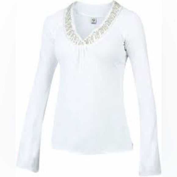 prAna Women's V-Neck Embroidered Shirt - Picture 1 of 10